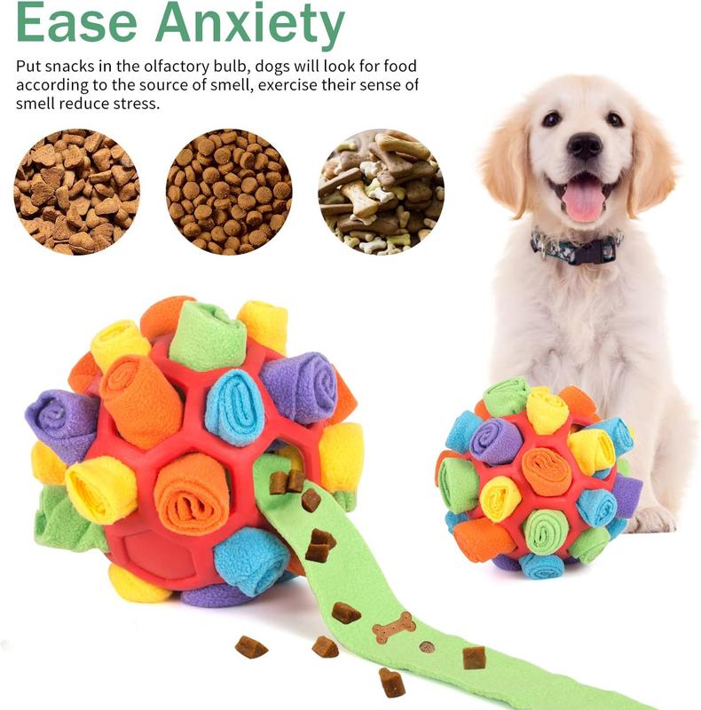 Interactive Dog Puzzle Toy – Snuffle Ball & Treat Dispenser for Slow Feeding, Mental Stimulation & Foraging – Squeaky & Durable Dog Toy - Herding Ball Dog enrichment 3