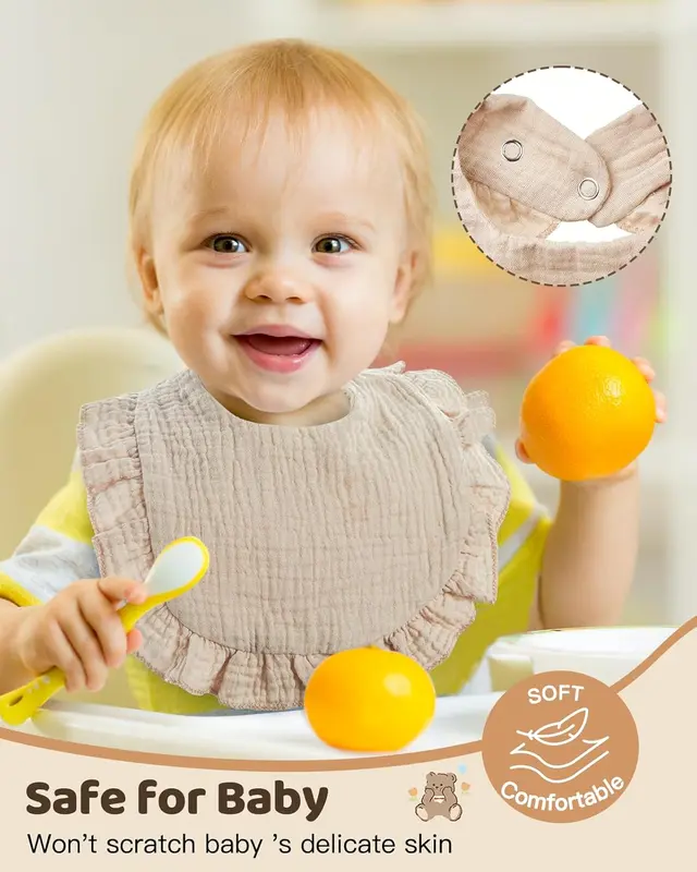 Baby Bandana Dribble Bibs Drool Bibs, 8pc Infant Teething Soft and Absorbent with Adjustable Snaps, Bib Set for Unisex Newborn Toddlers Aged 0-24 Months 1