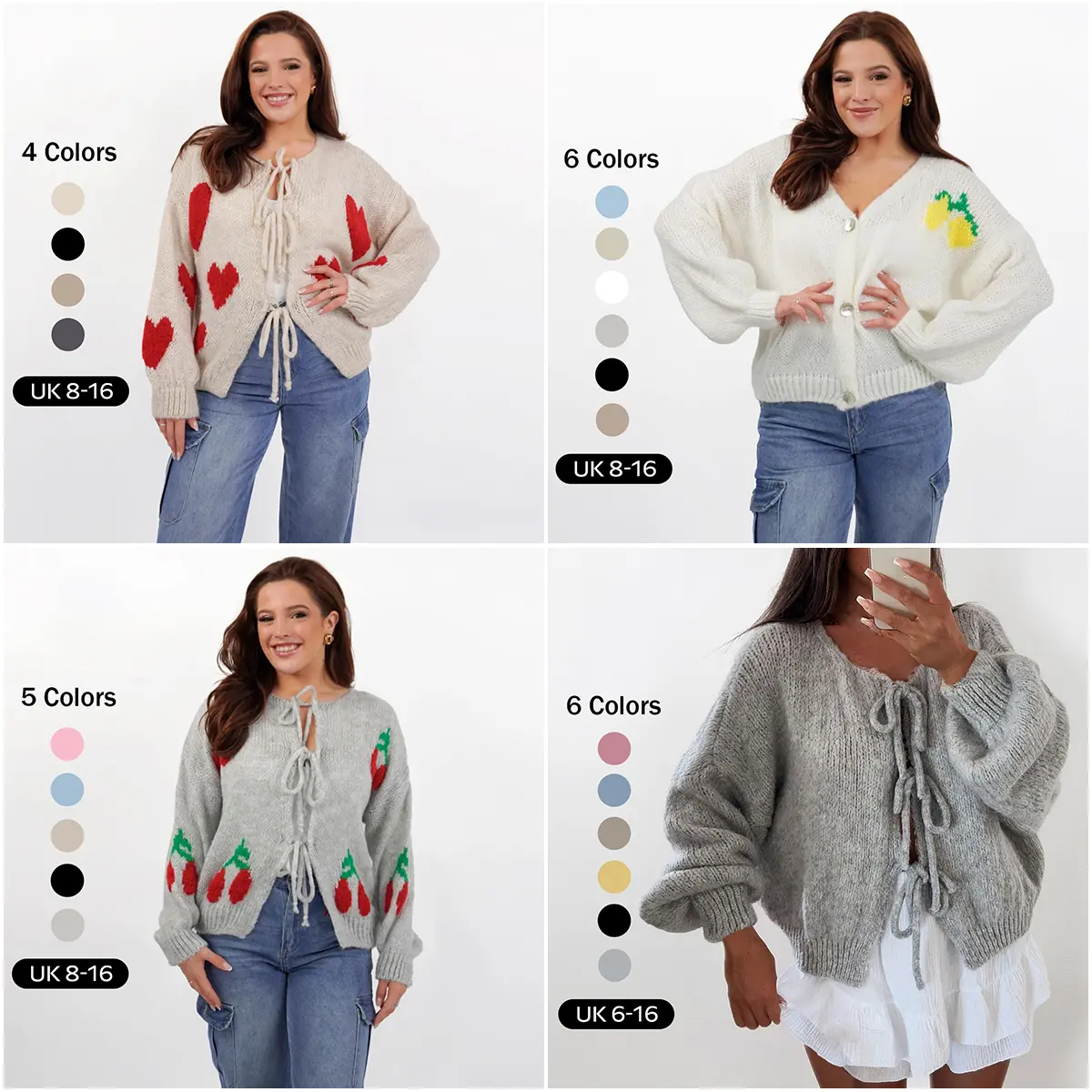 New Style Promotion!! KatchMe Women's Trendy Long Sleeve Loose Lightweight Cardigan, Cute Printed Outerwear for Women, Fall & Winter Ladies' Knitwear for Daily Wear Womenswear