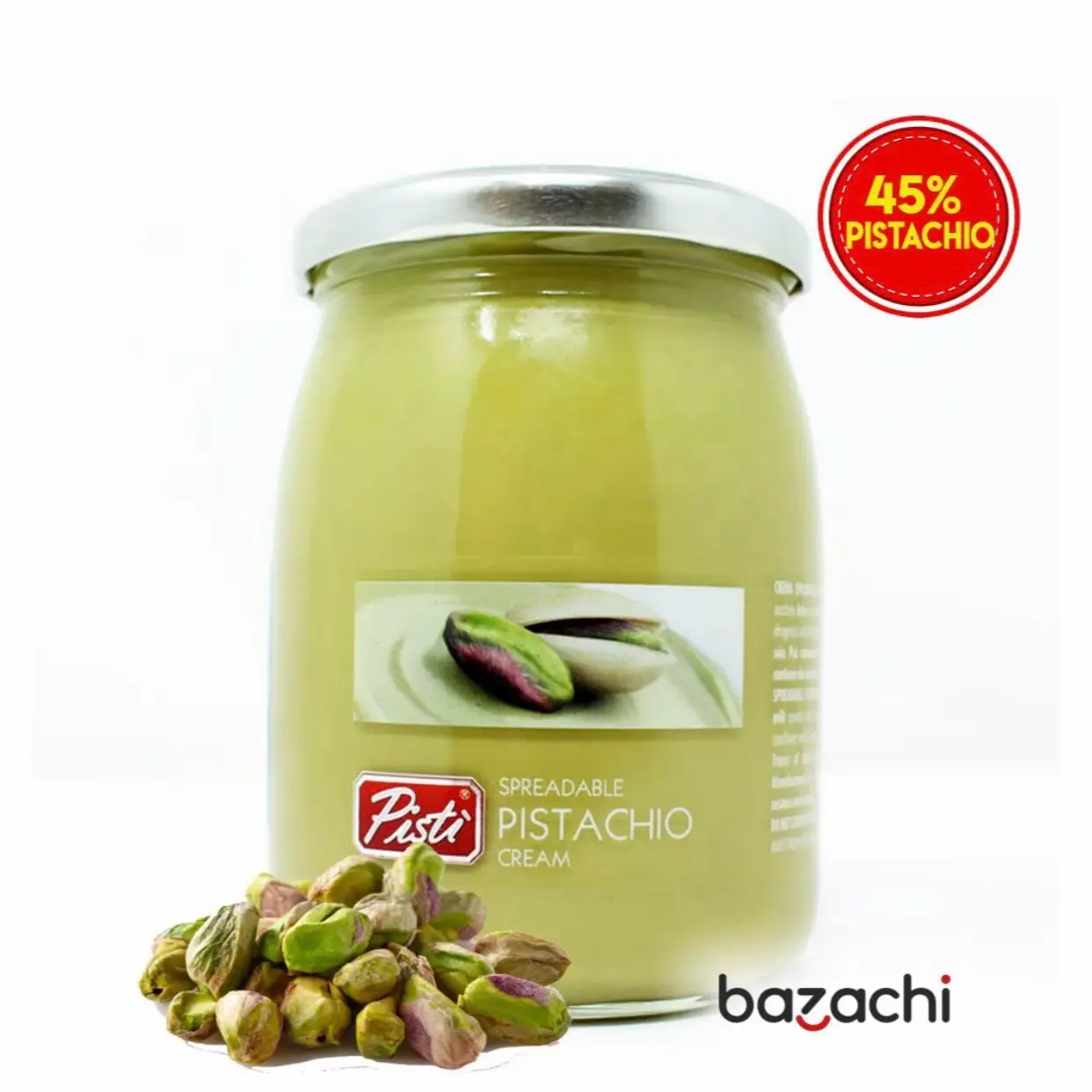Pisti Sicilian Pistachio Cream Spread 600g - Italian Sweet Flavor Dip