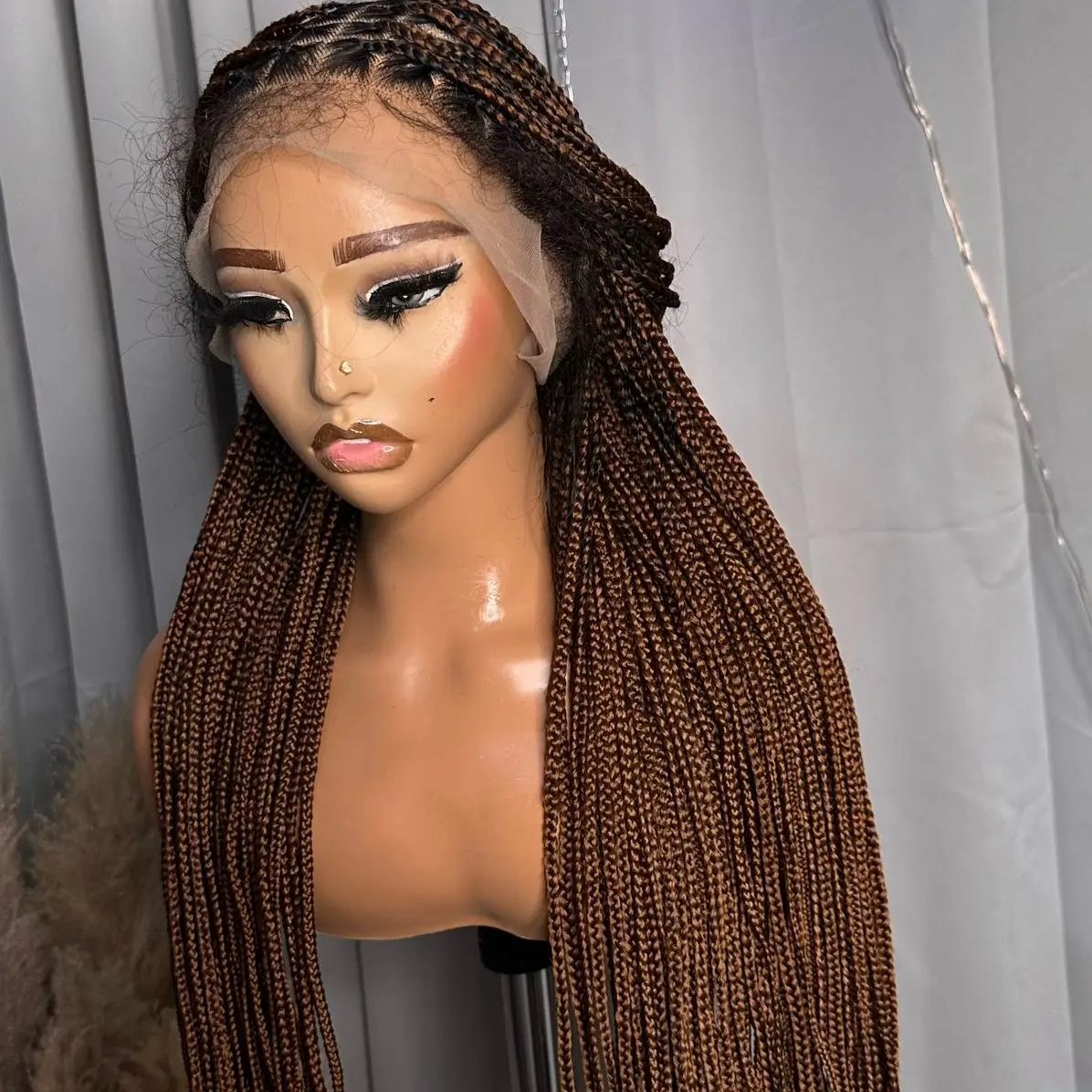 40 inches full lace wig knotless braided wig in colour 30.