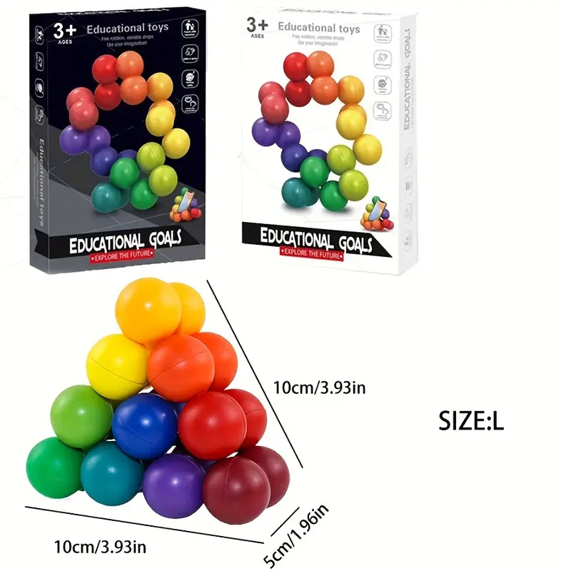 [Non-magnetic] Plastic Products Variety Decompression Ball, Puzzle 3D Three-dimensional DIY Educational Magic Cube Ball, New Strange Decompression Vent Toy 2