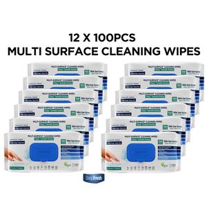 Deep Fresh Multi Surface Cleaning Wipes White Soap Scented 12 x 100pcs Toilet Pack