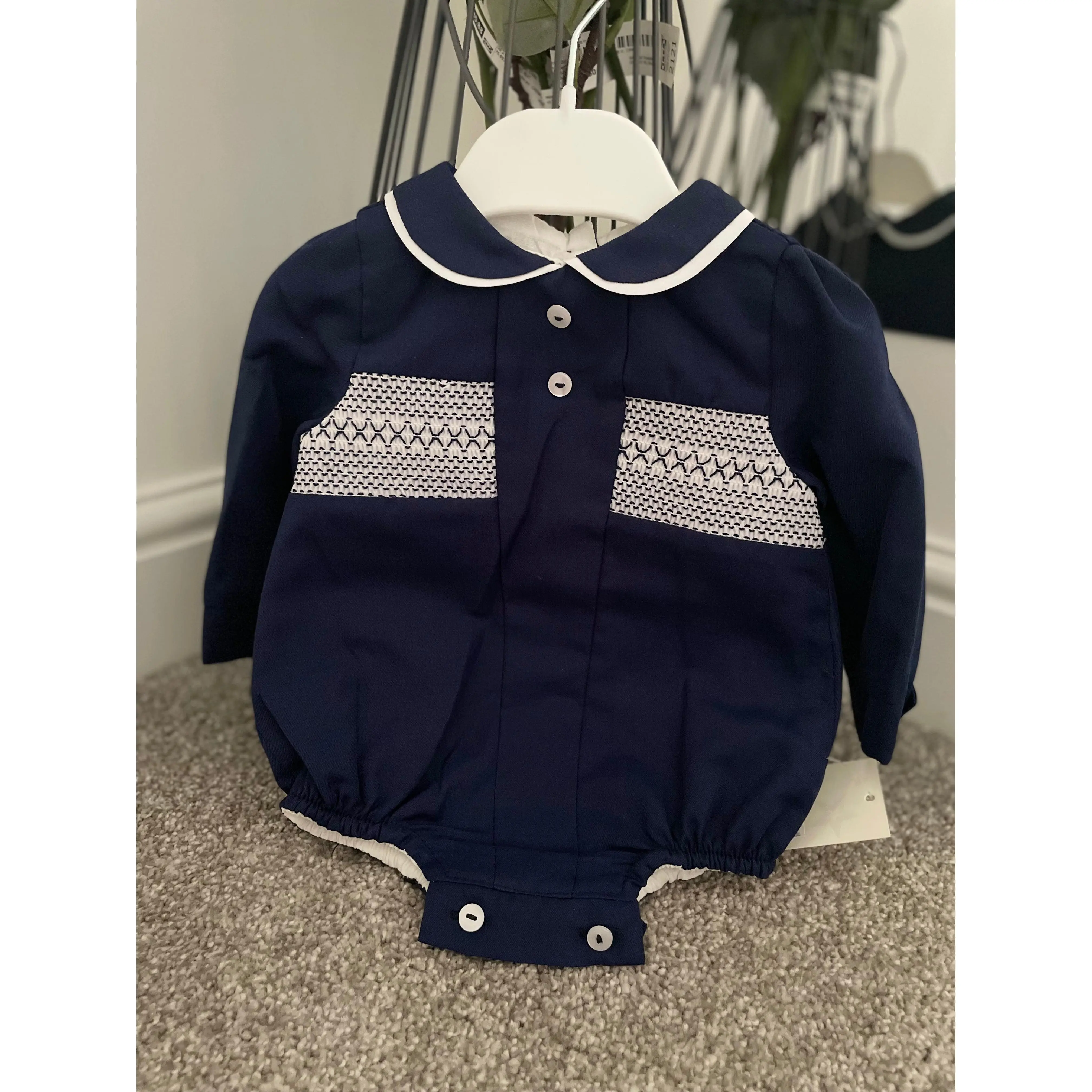 Navy Smock Romper