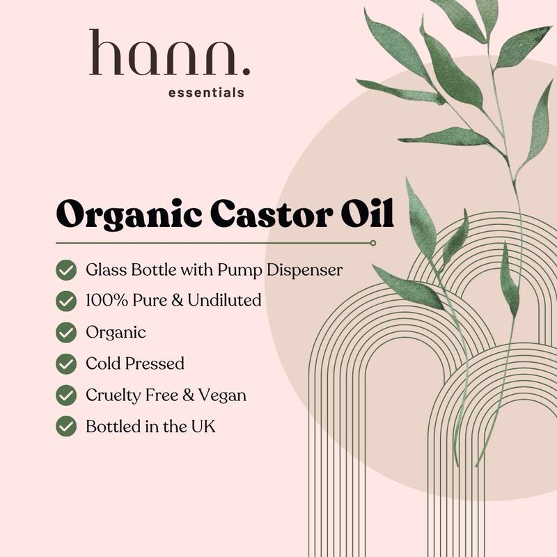 Organic Castor Oil Cold Pressed 250ml Glass Bottle Pump Dispenser 1