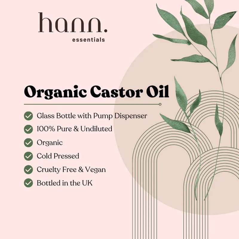 Organic Castor Oil Cold Pressed 250ml Glass Bottle Pump Dispenser 1