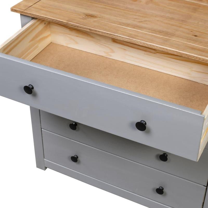 Side Cabinet Grey 80x40x73 cm Pine Panama Range 3