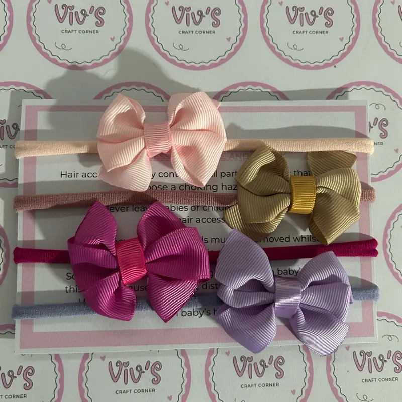 Super Soft Stretchy Baby Headbands with Co-ordinating Pin Wheel Bow - Perfect for Girls - 1 supplied 1