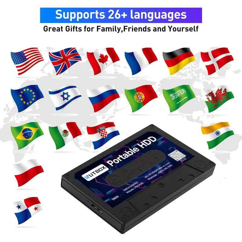 500G Portable External  Hard Drive Disk, Batocera 33 Game System, for Laptop/PC/Windows 2