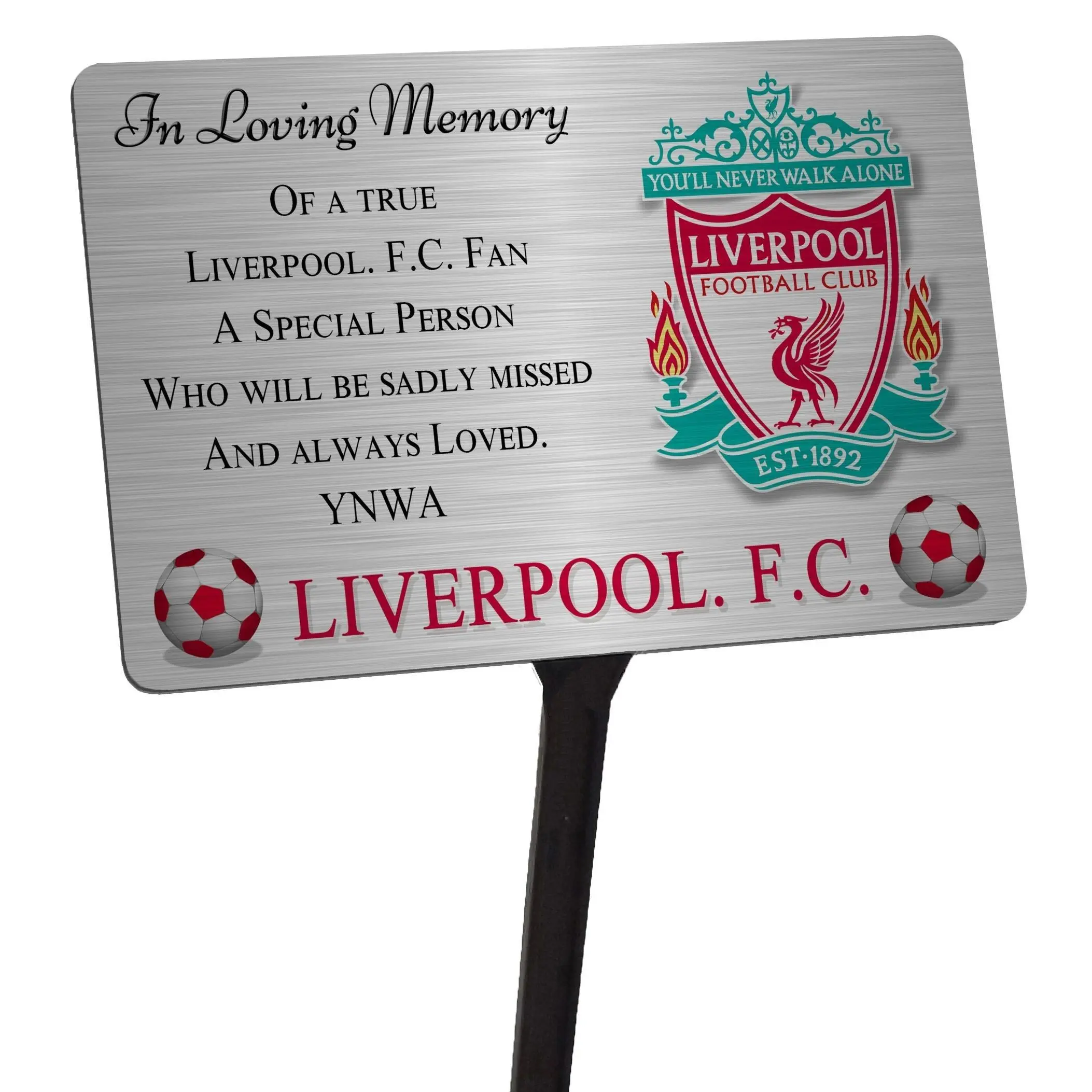 Liverpool Brushed Silver Memorial Plaque - Weatherproof with UV Protection #Liverpool Decor Signs Decoration