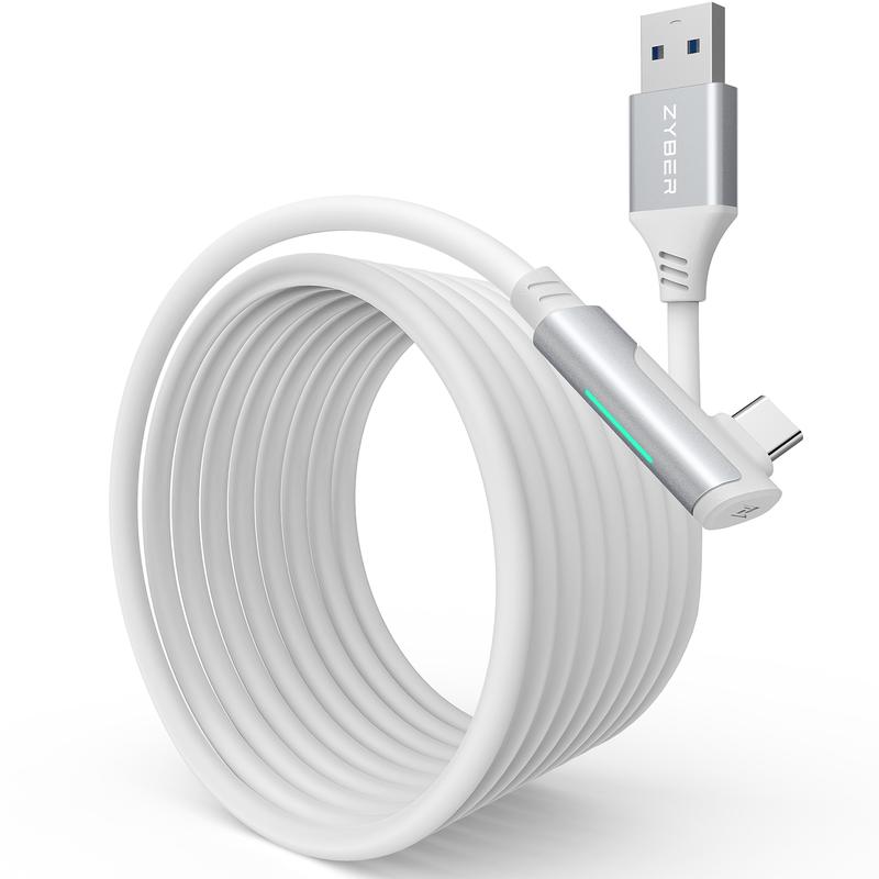 ZyberVR USB-A to USB-C Link Cable 16FT / 5M with LED Indicator for VR Devices Games Port 1