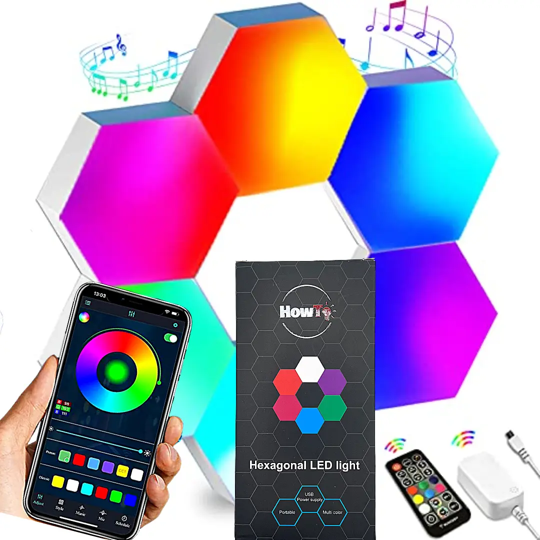 Hexagon Lights 6 Pack with Remote & App