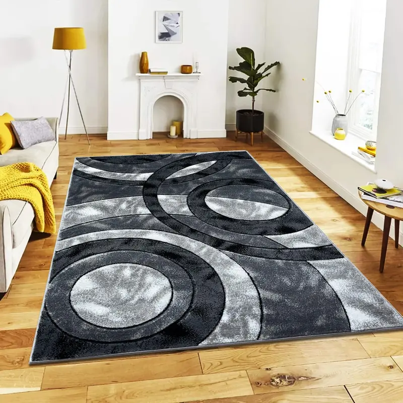 Modern Living Room Large Soft Fluffy Non Shed Anti Slip Dense Pile Modern Design Heavy Area Rug Carpet Mat for Bedroom 3