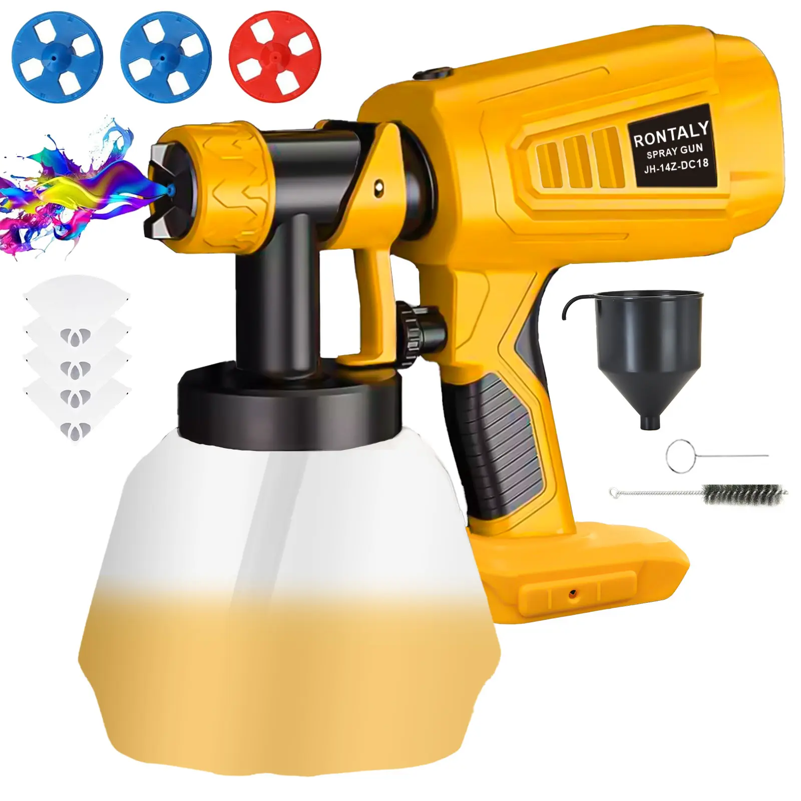 (Free choice)Cordless Paint Sprayer for Makita /Dewalt 20V Max Battery TEETOKHome HVLP Electric Paint Spray with2 Nozzles Easy Spraying and Cleaningfor Painting Walls, CeilingS, Furniture,Fences (Battery not Included)