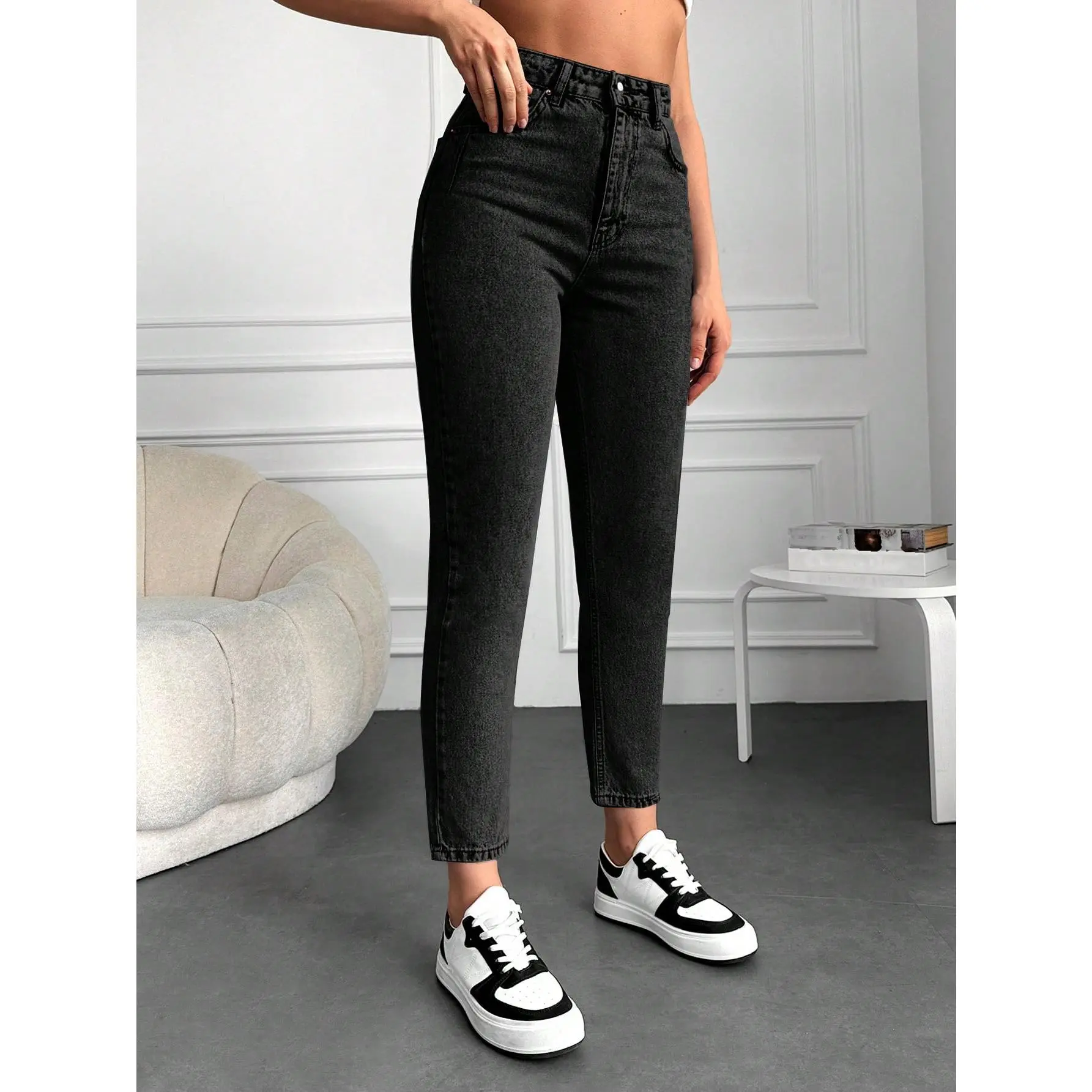 Women's BottomsCasual High waist mom fit jeans [S20] Womenswear Bottom Trouser Pants Streetwear Comfort Denim Basic Minimalist Skinny