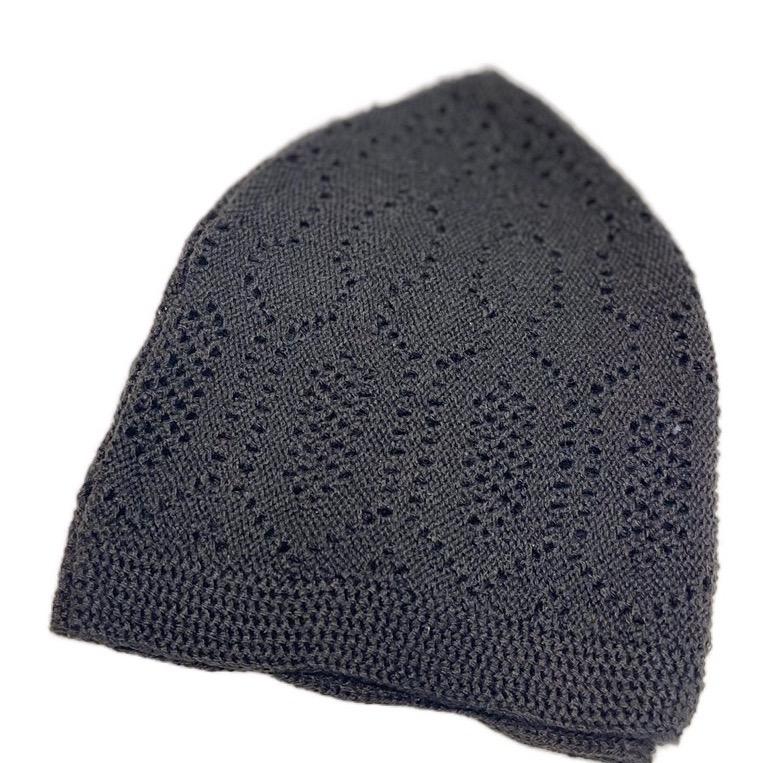 Black & White Prayer Cap for Men - Regular Size Islamic Skull Cap 4