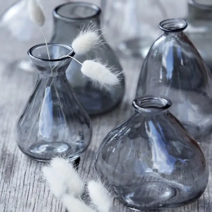 Smoked Grey Mini Glass Bubble vase 7