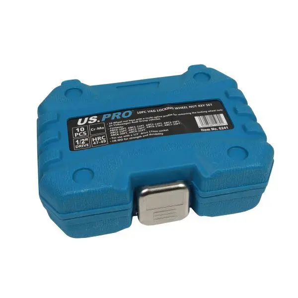 US PRO Tools 10pc VAG Locking Wheel Nut Socket Key Set Sockets Alloy Alloys 6241 3