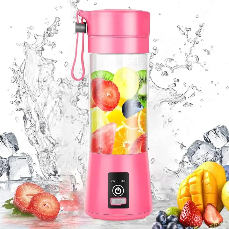 Portable USB Rechargeable Mini Fruit Juice Mixer – 380ml Travel Juicer Cup for Smoothies and Shakes 0