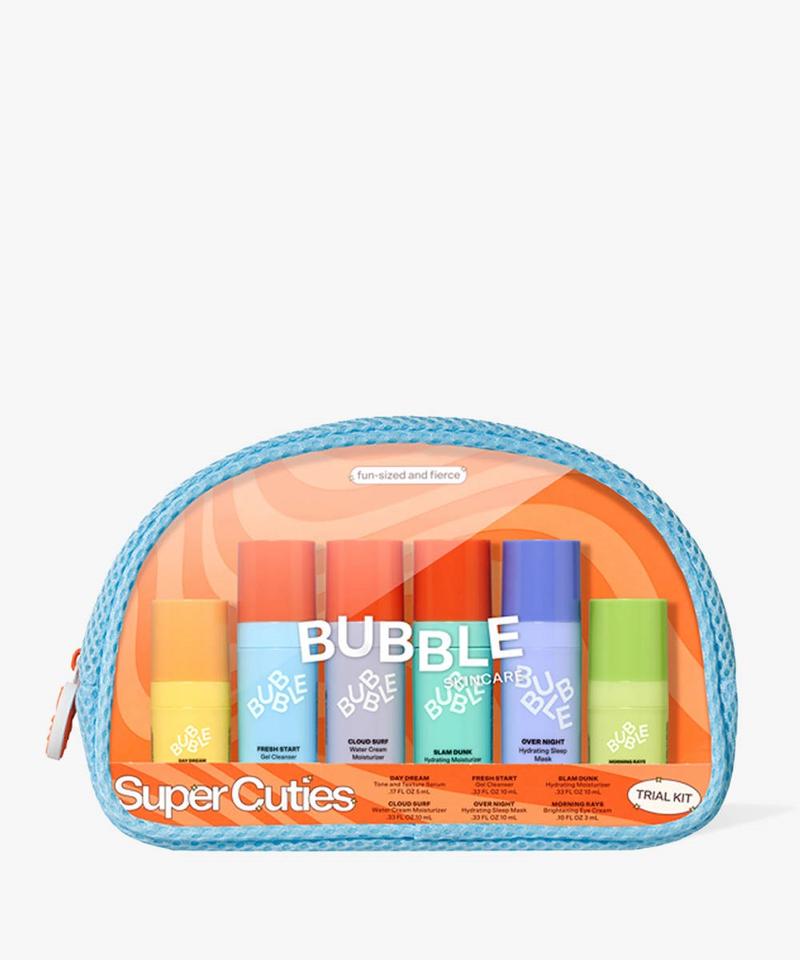 Product Introduction of BUBBLE SKINCARE SUPER CUTIES TRIAL KIT- Fresh Start 10ml,Day Dream 5ml,Slam Dunk 10ml,Cloud Surf 10ml,Over Night 10ml,Morning Rays 5ml Set Aloe 17