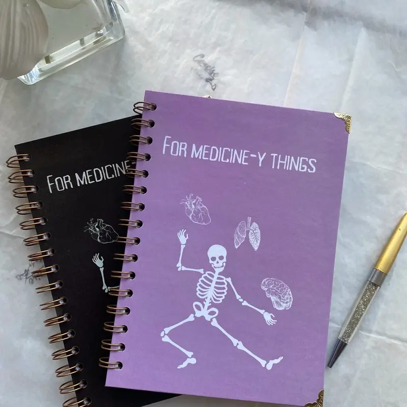 Concise Study A5 Notebook for Medicine-y Things / Medical Student Custom 160 Pages Wiro Bound Notebook for Revision Notes and Disease Profiles 4