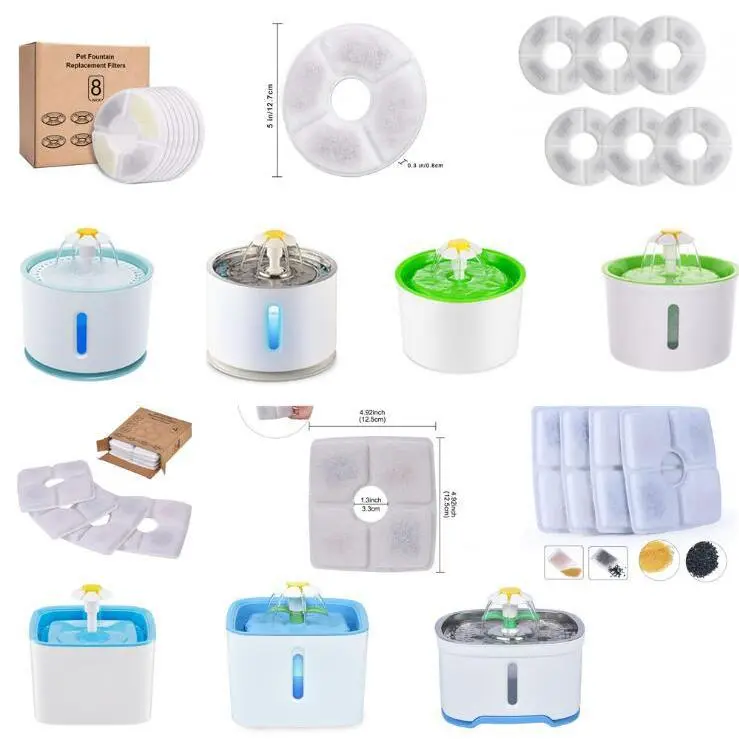 Pet Water Dispenser Filter Cartridge Activated Carbon Filter Net Cat Dog Water Feeder Coconut Shell Ion Resin Filter Cotton Pet Supplies