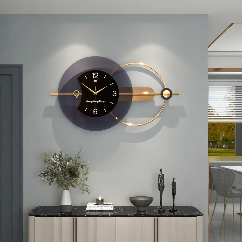 Wall Clock Large Modern Timepiece 80cm x 38cm  Luxury Clock, Silent Quartz. Decor Metal