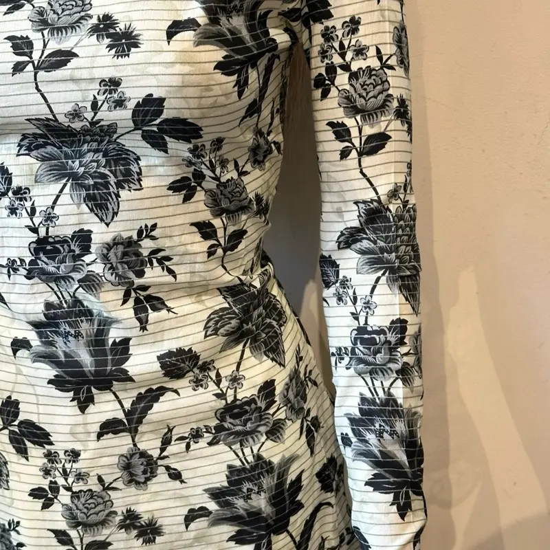 Cream lawn floral bead cut work 3 piece palazzo suit 3