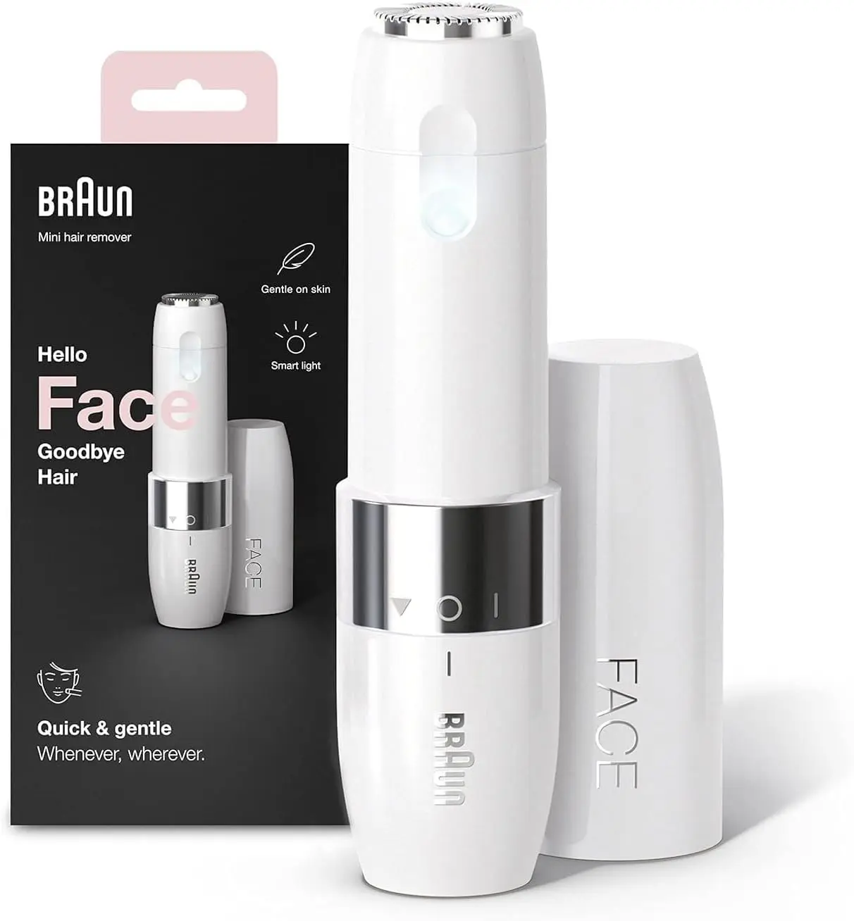 Mini Hair Remover, Facial Hair Remover for Women Mini-Sized Design For Portability, Efficient Facial Hair Removal Anytime, Anywhere, With Smart Light, Gifts For Women, FS1000, White
