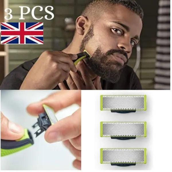 3Pcs Philips Replacement Men Shaver Razor Heads OneBlade Razor  – QP2520/QP2523/QP2530 Comfort