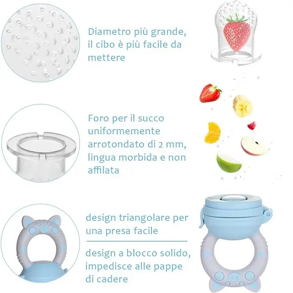 Baby Fruit Feeder Pacifier Set with 7 Silicone Sacs (3 Sizes- S, M, L) 1