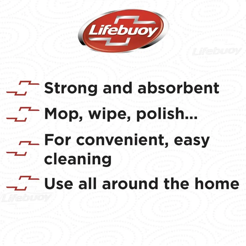 24 x Lifebuoy Super Strong Kitchen Roll - 100 Sheets (Per Roll)(2,400 SHEETS) - 6 Packs of 4 Rolls - 3PLY Layer Embossed Sheets for Absorbency - Strong & Durable - Cleaning Wipes 2