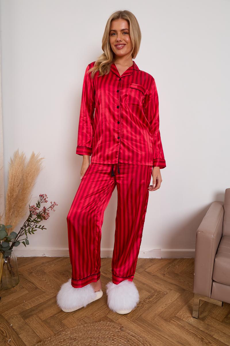 Product Introduction of Long Pyjama Set Stripe Comfy Soft Fabric Womenswear Nightwear Nightwear Loungewear Comfort Pajama Set Pajamas 4