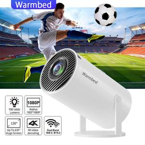 Smart Portable Projector, 4K HD Mobile Home Theater, Supports 1080p Playback, 180° Adjustable Angle, WiFi and Bluetooth Connectivity, Remote Control Included