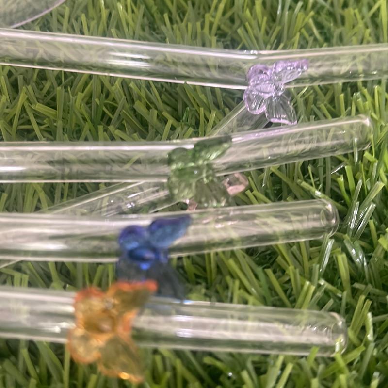 Glass Butterfly Straw for Cups Drinkware Reusable Glass - Libbey Cup, replacement straw, eco-friendly straw zak Cups & Saucers 4