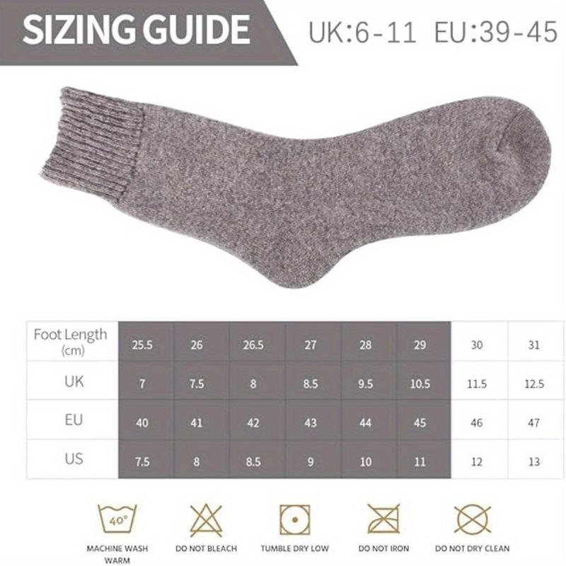 Product Introduction of 5 Pairs of Men's Heavyweight Wool Thermal Socks - Thick & Warm Crew Socks for UK Sizes 7-11, Perfect Gift for Winter 15