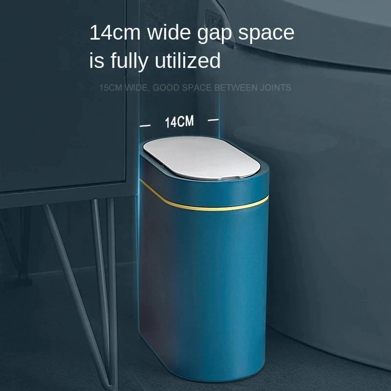 Product Introduction of 7L Trash Can Smart Sensor Trash Can Automatic Household Electronic Kitchen Trash Bin Toilet Waterproof Narrow Seam Sensor Bin 35