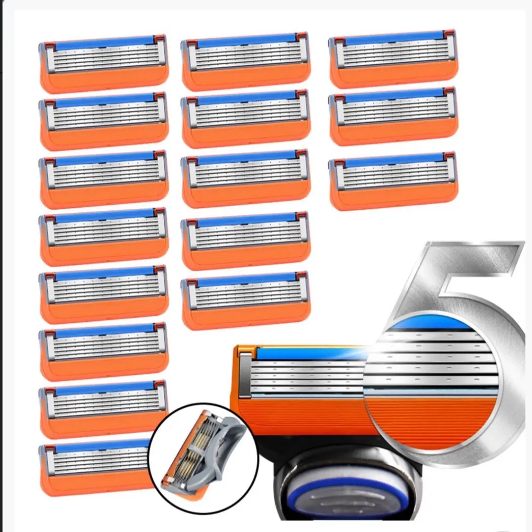 16PCS Gillette Fusion 5 Shaving Razor Blades Refills for Comfortable Shaving - Compatible with Multiple Gillette Razors - Repllica