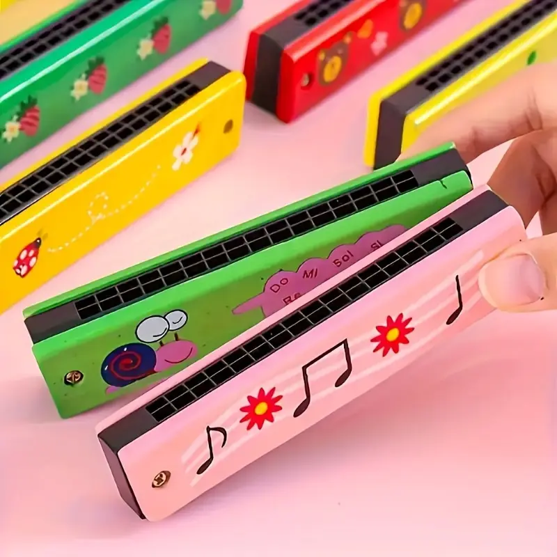 12 Styles Harmonica for Kids, Lightweight Cartoon Harmonica with Double Row of 16 Holes, Harmonica for Kids, Adult Beginners' Musical Instrument Toy Gift 7