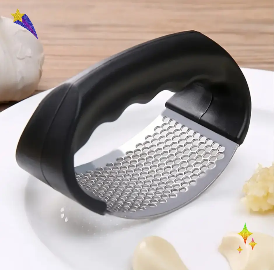 •	Garlic Ginger Press Rocker, Kitchen Gadget 430 Stainless Crusher Squeezer for Garlic Ginger