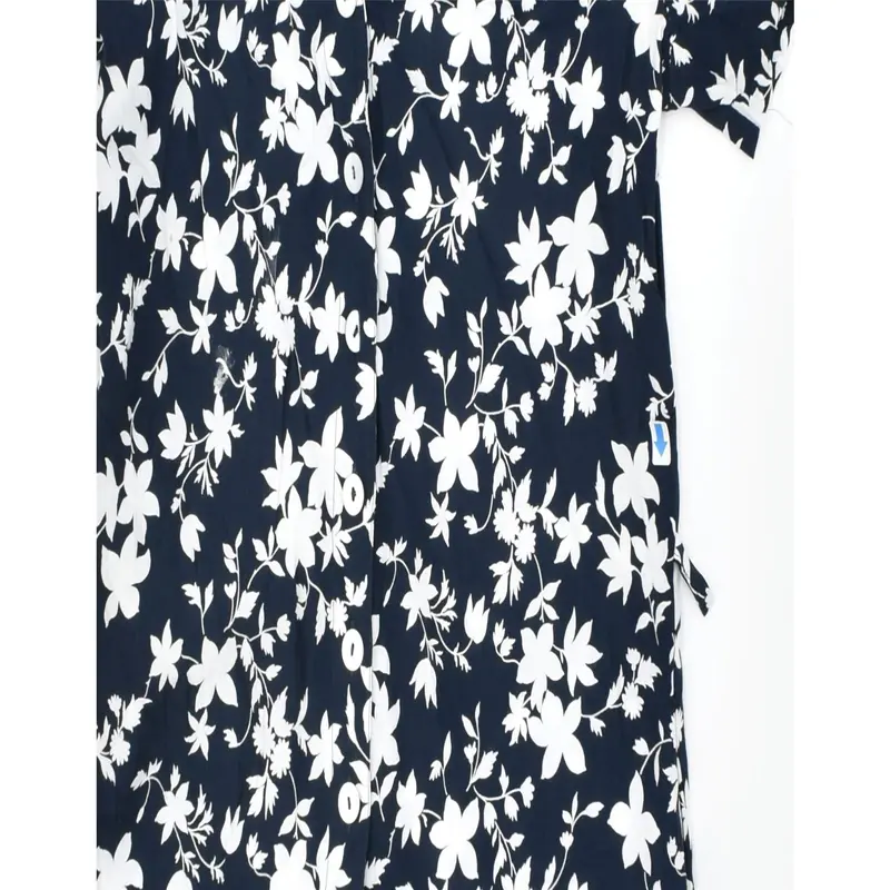 Pre-Owned VINTAGE Womens Playsuit UK 10 Small  Navy Blue Floral 3
