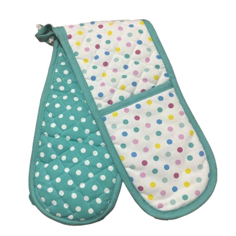 Stylish Double Oven Gloves with Insulated Cotton Mitts & Pot Holder - Various Designs - Classic, Bakeware 2