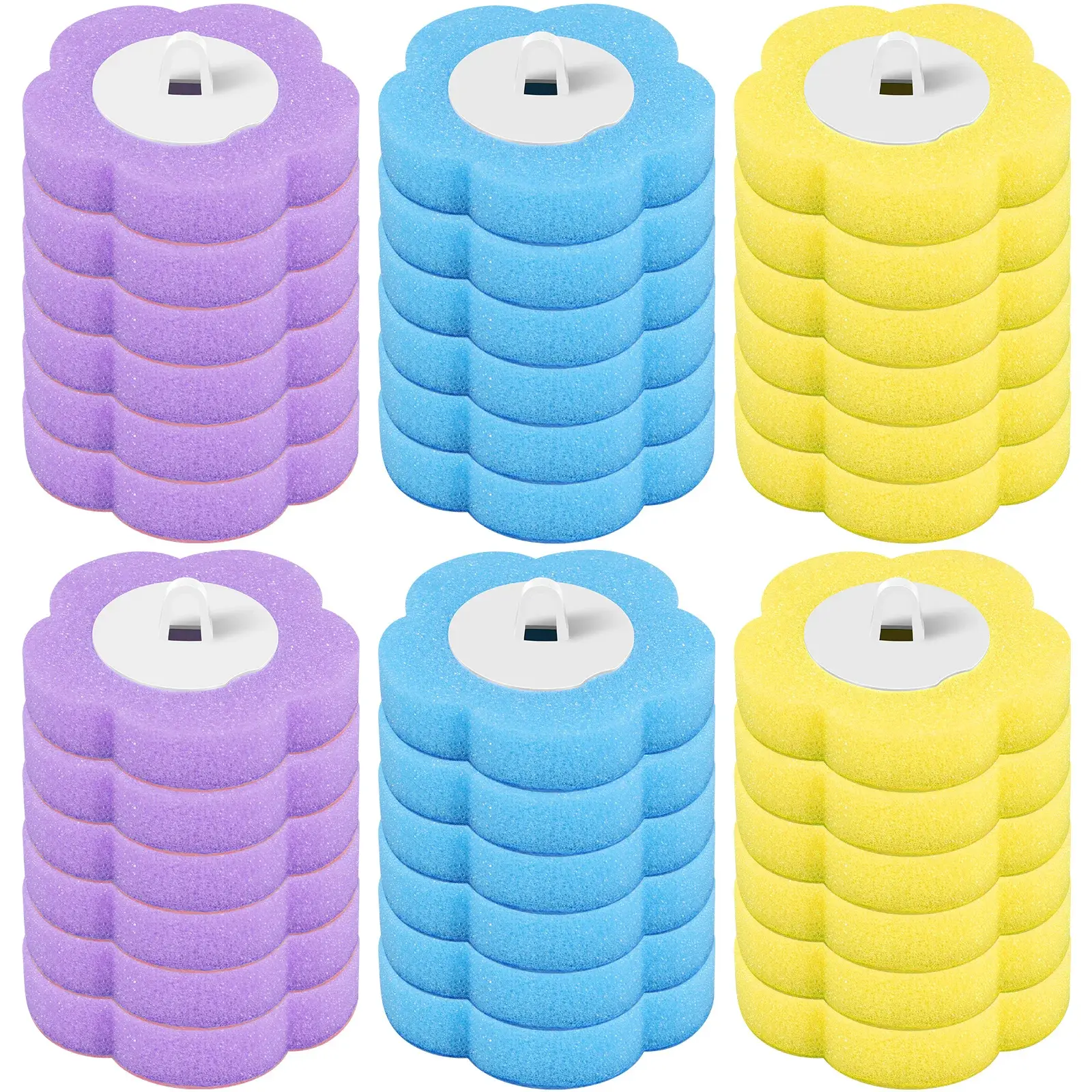 36 Pcs Multi-Colour Toilet Brush Disposable Replacement Head Cleaning Kit