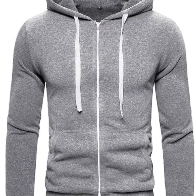 Men's Plain Fleece Lined Hoodie for All Weather - Quality Fabric - Sweaters, Menswear Stylish Day Pullover Tops Outdoor Small Underwear 0