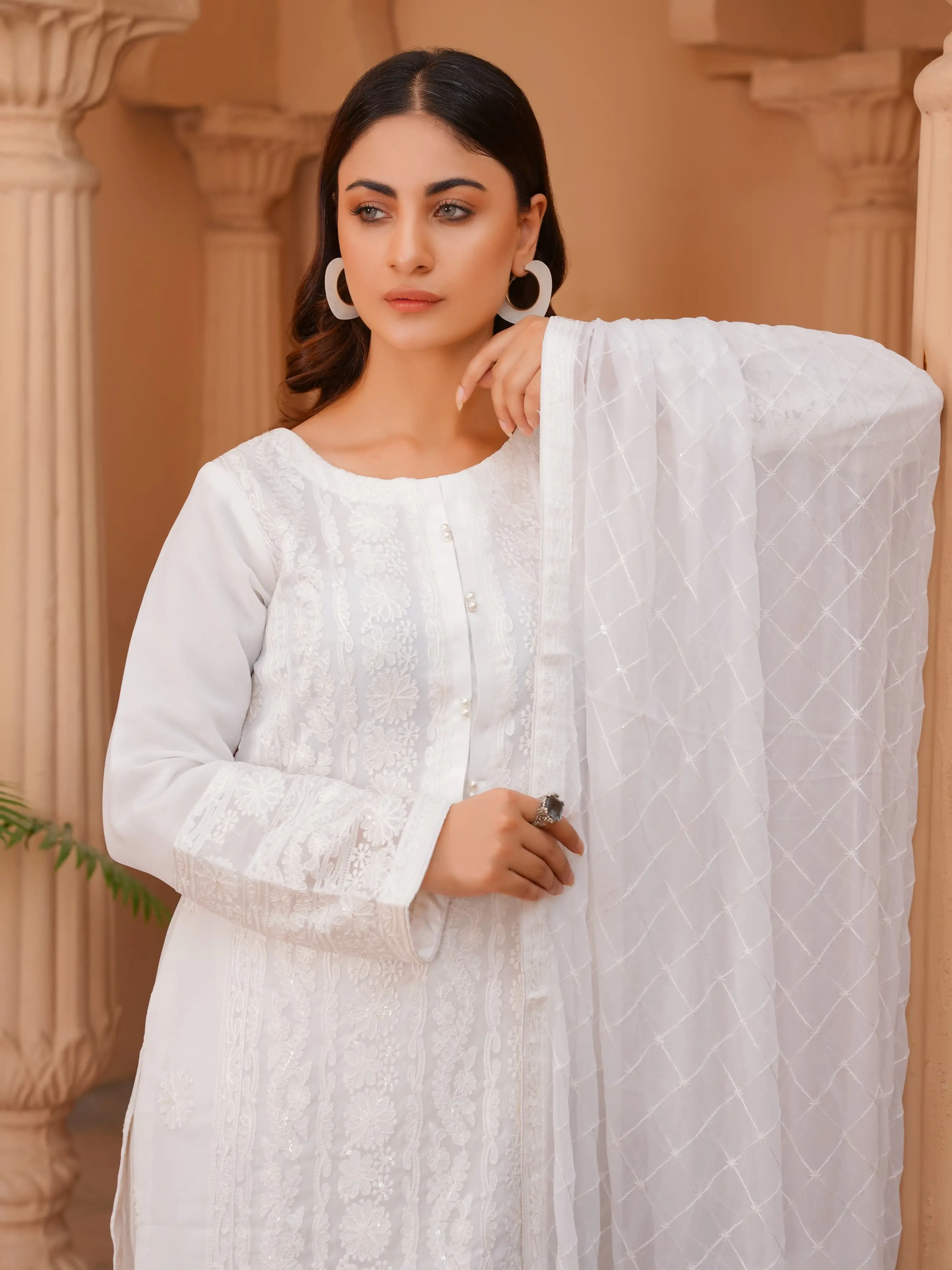 Chiffon suit White Formal