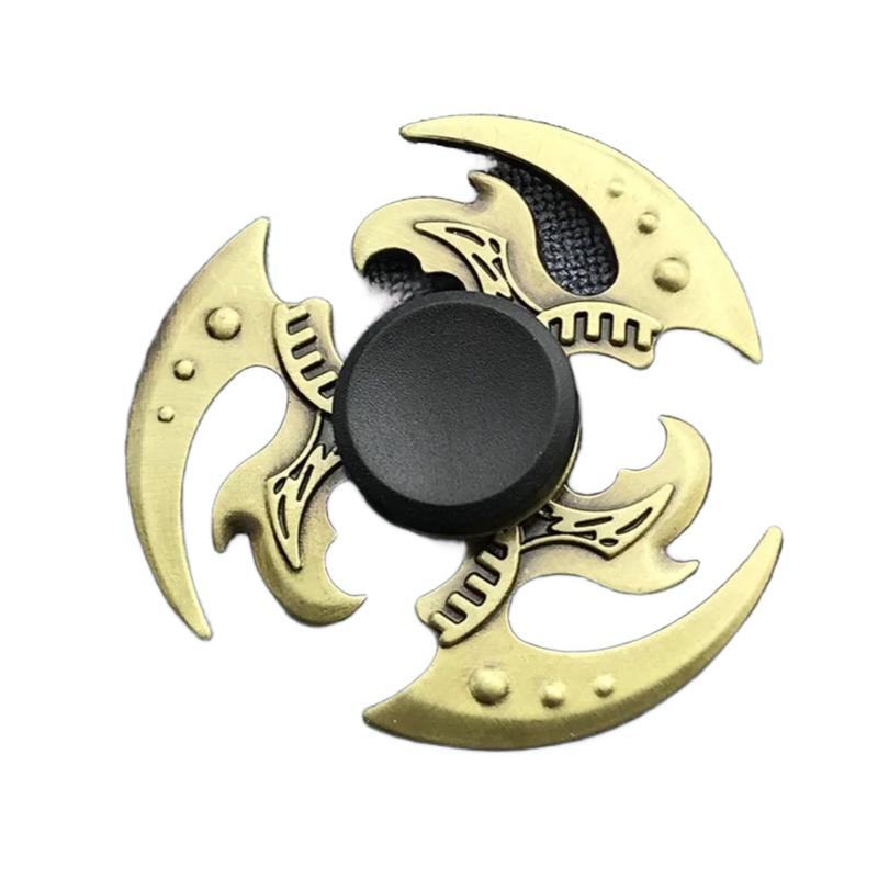 Fidget Finger Spinner Antique Brass Color Alloy Metal Hand Spinner Stress Relief Decompression Toy For Kids Adults Funny Gifts Multicoloured 4