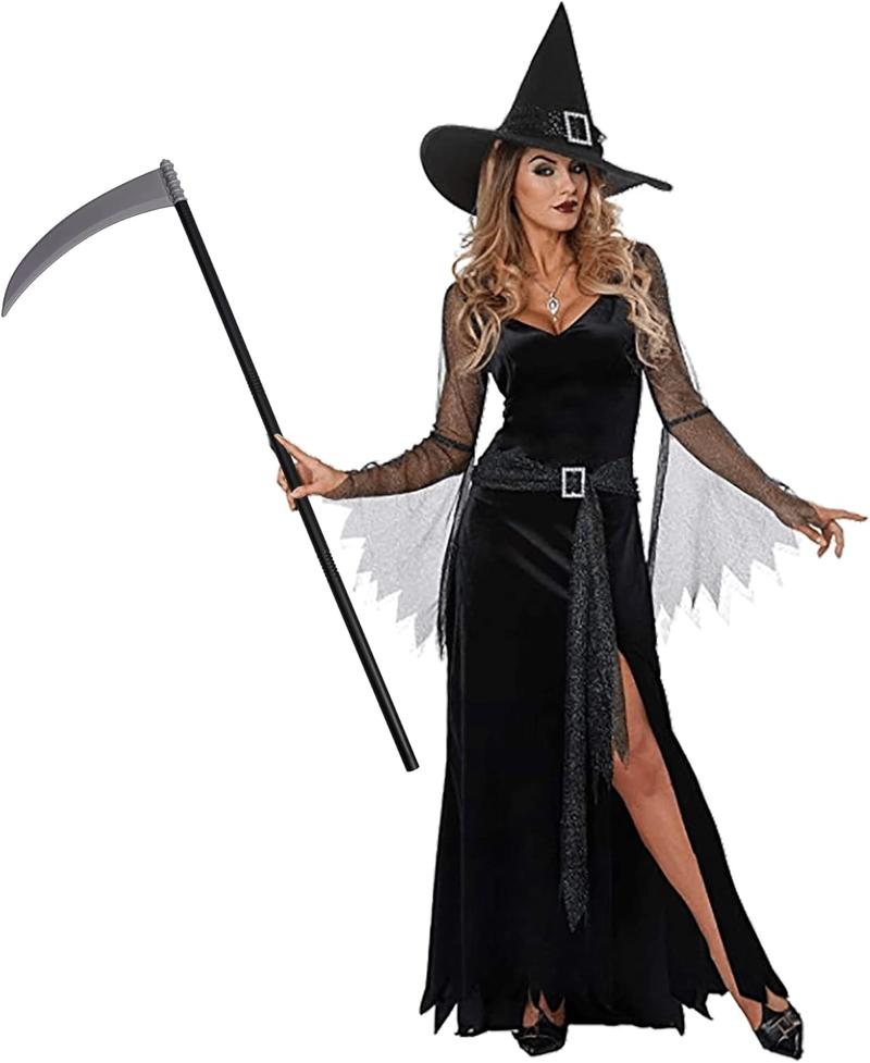 Product Introduction of 110cm Detachable Plastic Scythe Halloween Staff - Perfect Props for Grim Reaper Costume - Clothing, Menswear Spooky Underwear 5