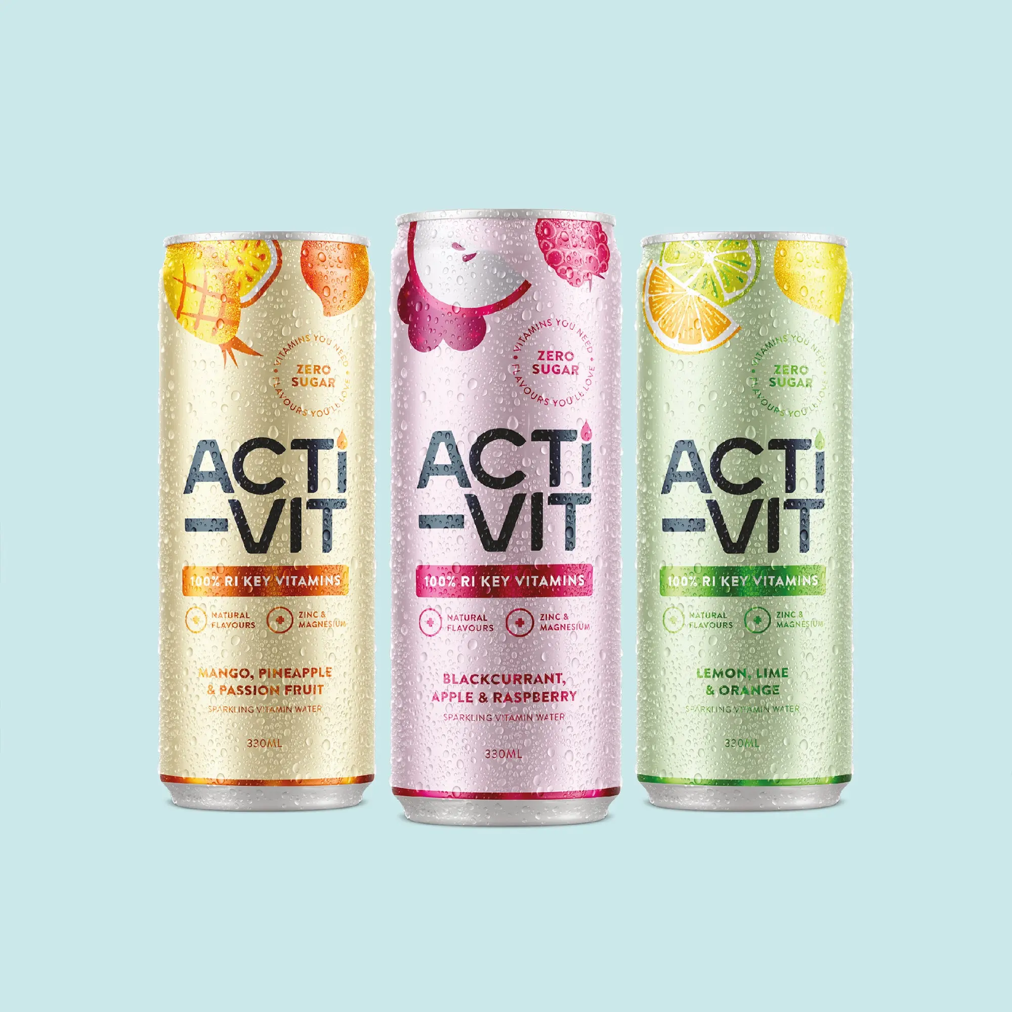 Acti-Vit - Mixed Multipack Sparkling Flavoured Vitamin Water | Zero Sugar | Low Calorie