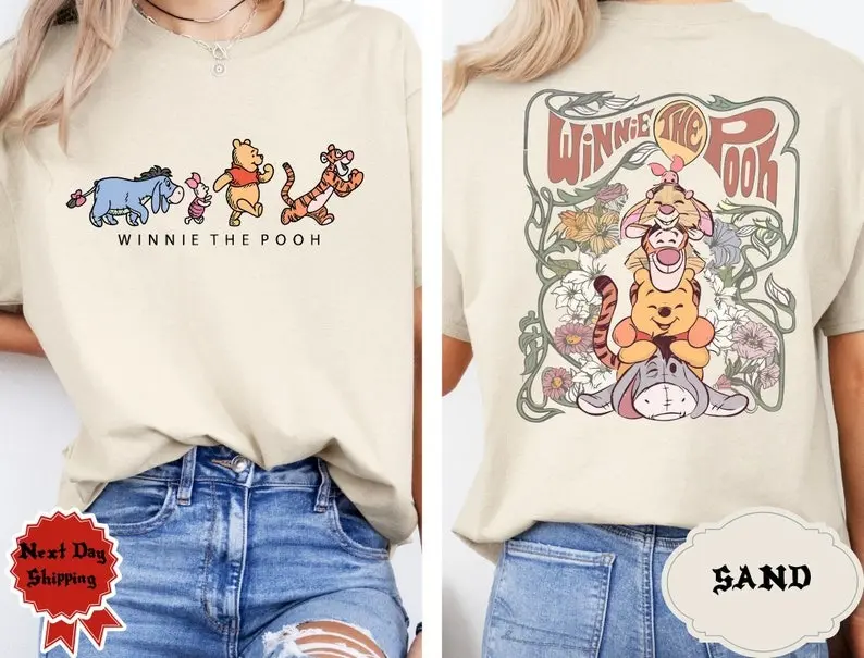 Retro Winnie  The Pooh 2 Sides Shirt, Pooh And Friends T-shirt, Pooh Shirt, Pooh T-Shirt, Pooh Bear And Co Tee, Winnie The Pooh