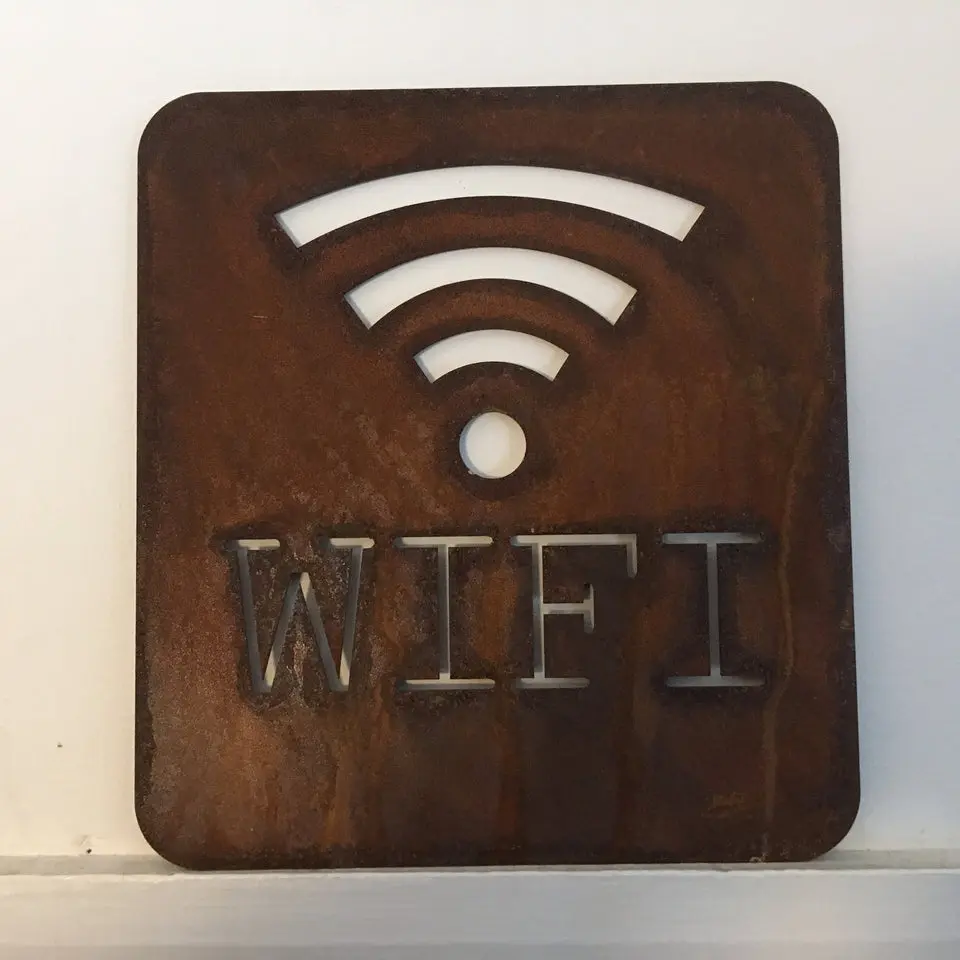 Rusty Metal Wifi Sign ,Wall art, Shop Sign Decor
